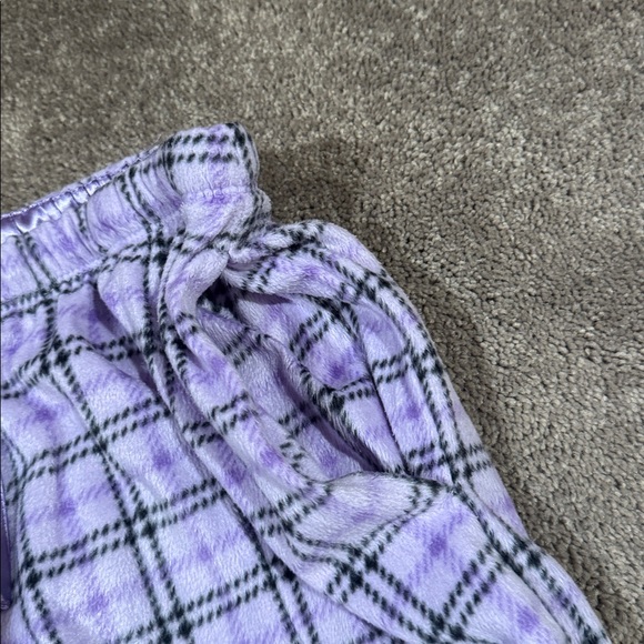 Aria Purple Plaid Fleece Pajama Set SIZE S - Picture 6 of 7